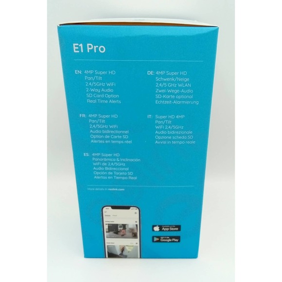 Reolink Indoor Security Camera E1 Pro 4MP HD Wi-Fi Black - Picture 3 of 4